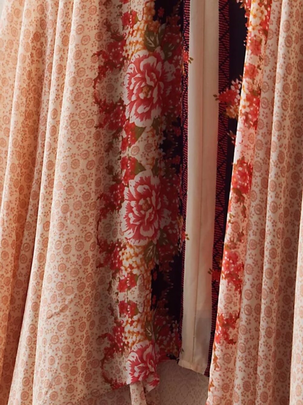 Free People The Originals Asymmetrical Floral Midi Skirt Peach M Boho Floral - Picture 3 of 10